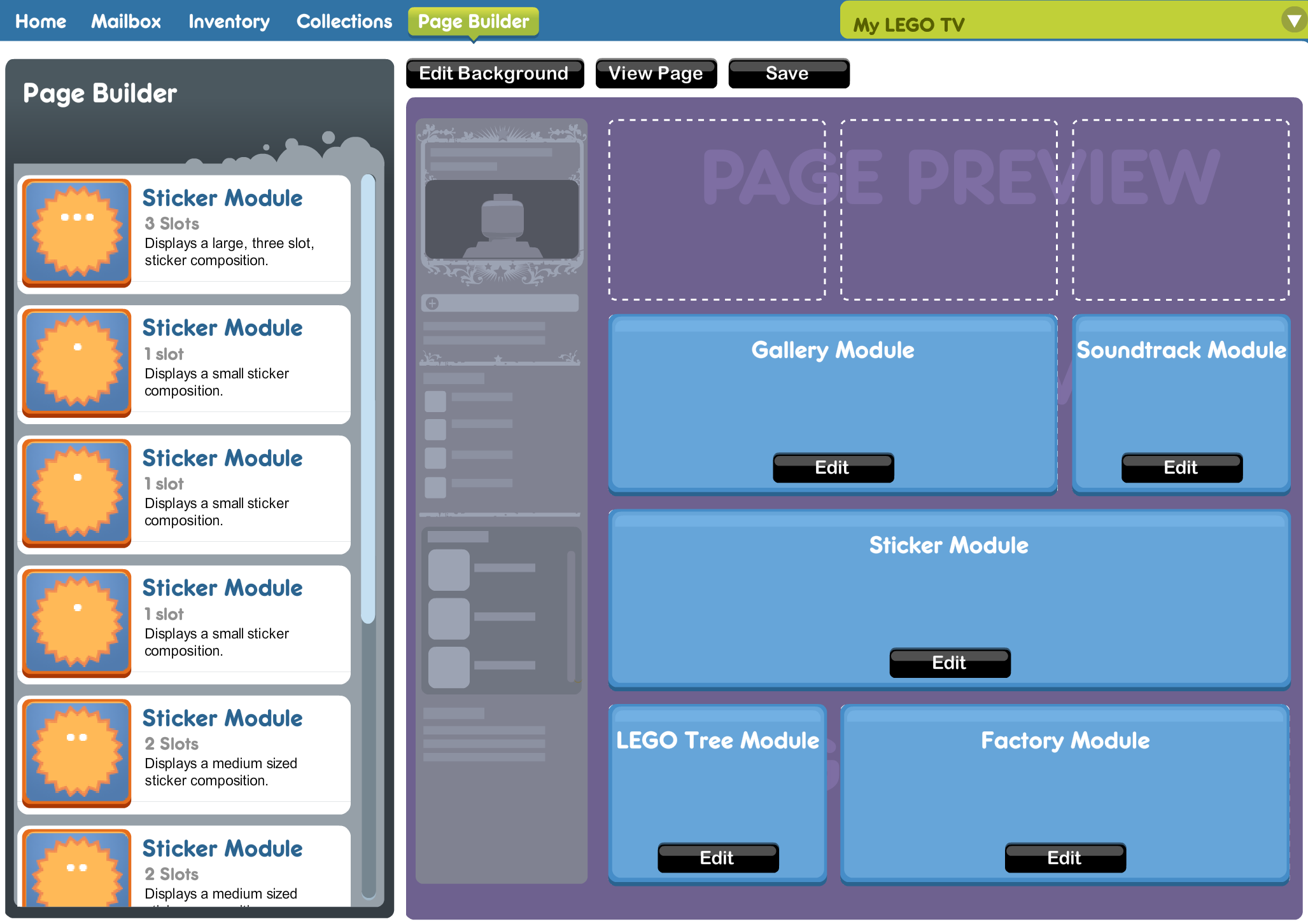 Page Builder tab